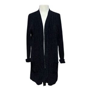 Matty M Black Ribbed Cardigan Size XXL